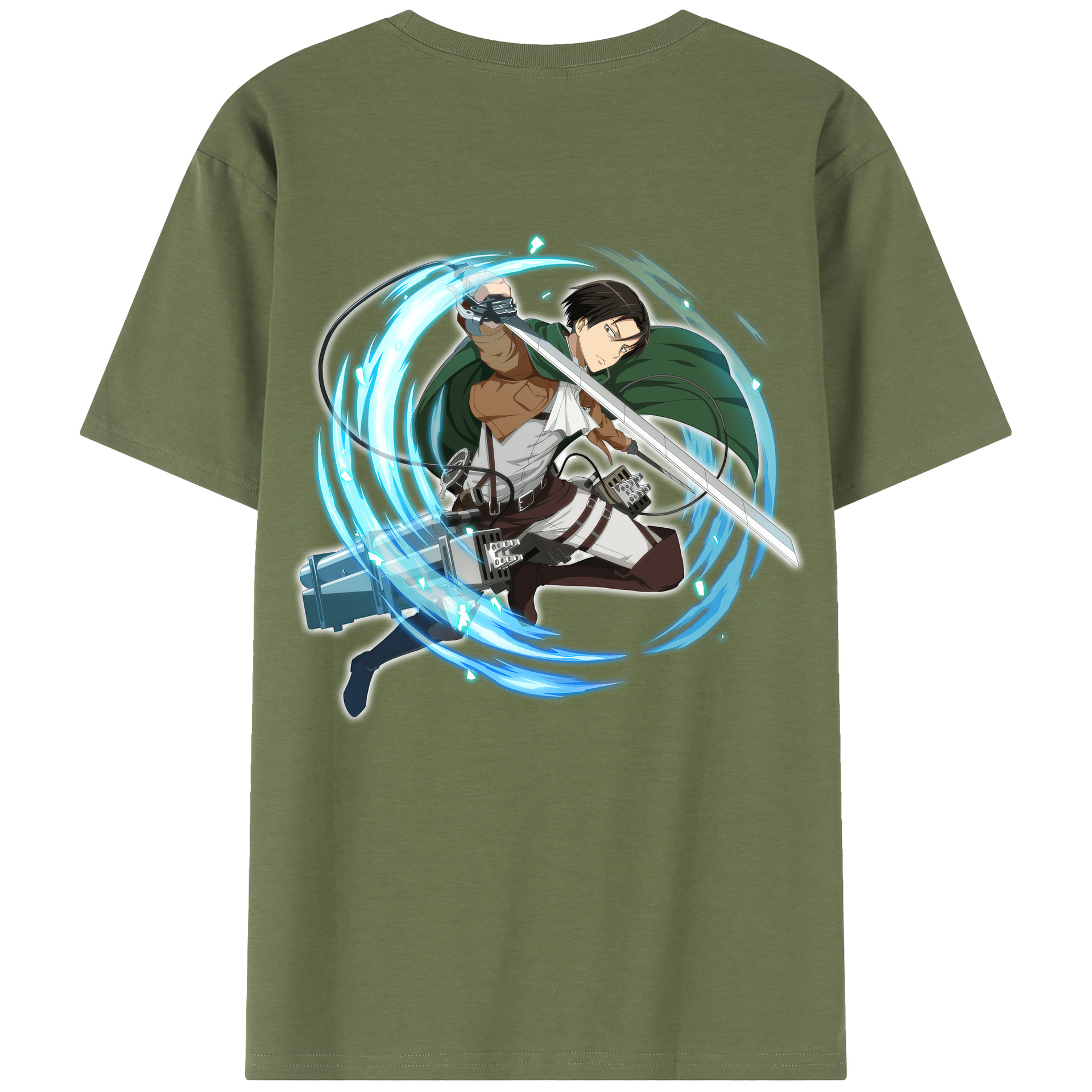 （画像用） 進撃の巨人 リヴァイ·アッカーマン Attack on Titan Levi Ackerman 綿100％半袖Tシャツ（背面プリント）